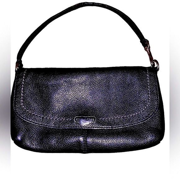 Vintage Coach Black Pebbled Hand Crafted Leather Wristlet or Clutch bag - Picture 3 of 12